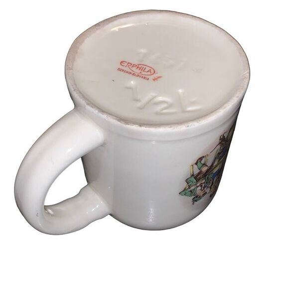 Vintage Erphila Czechoslovakia Stein Pub Theme 1/2 Liter Mug Beer Classic Style - Picture 2 of 11